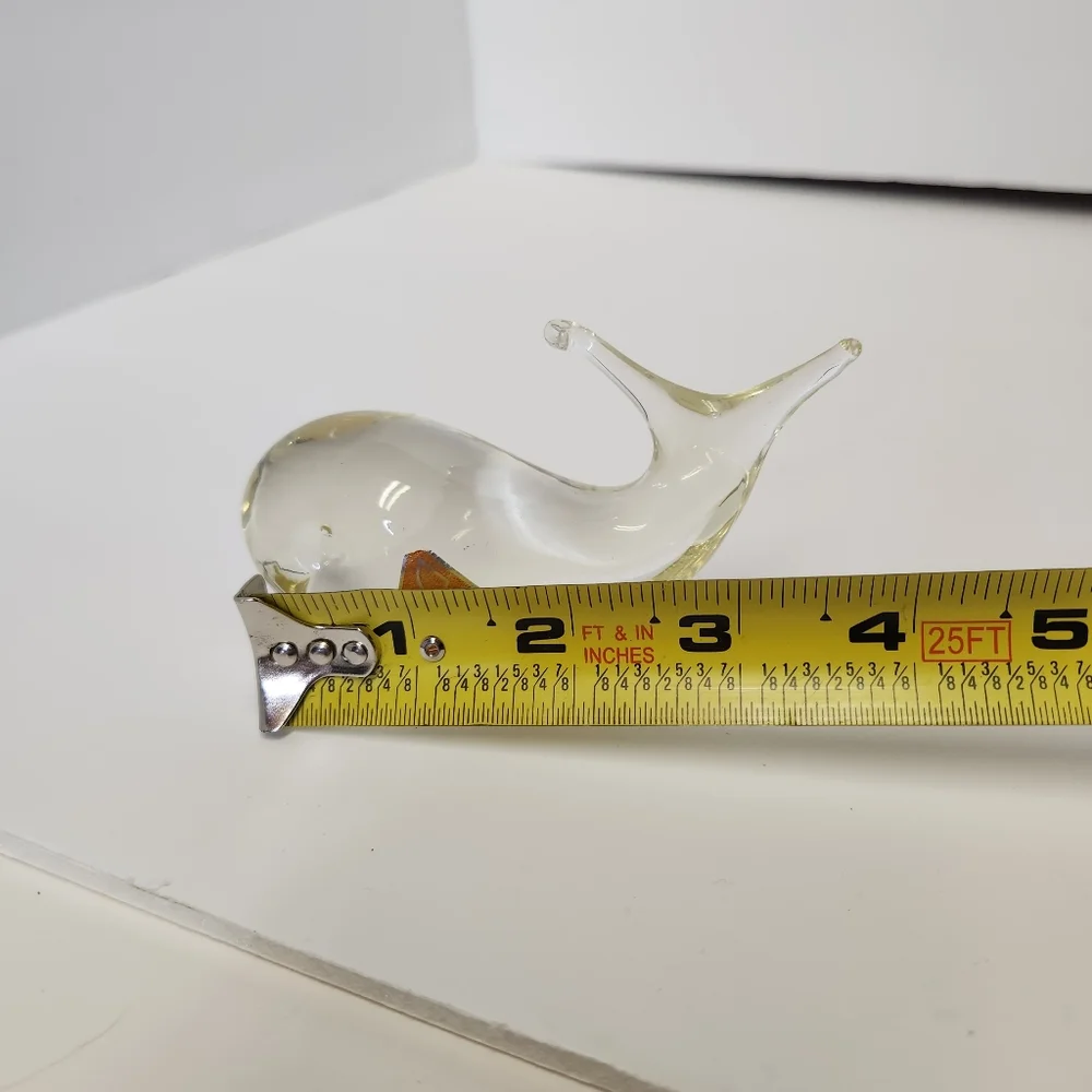 Vintage Murano Italian Blown Glass Whale Figurine Art Home Decor Collectible - Picture 10 of 10